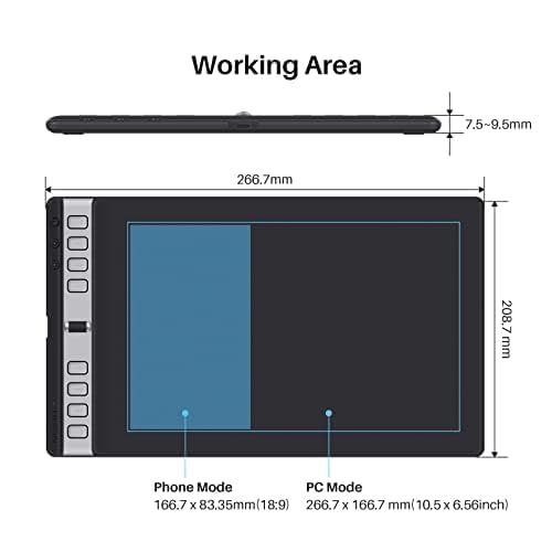 HUION Inspiroy 2 Large 10x6 Inch Drawing Tablet with Battery-Free Stylus, 8 Custom Keys & Scroll Wheel - Digital Art Graphics Tablet for Mac, PC, Mobile - Perfect for Artists, Designers & Online Teaching (Black, 2023 Model)