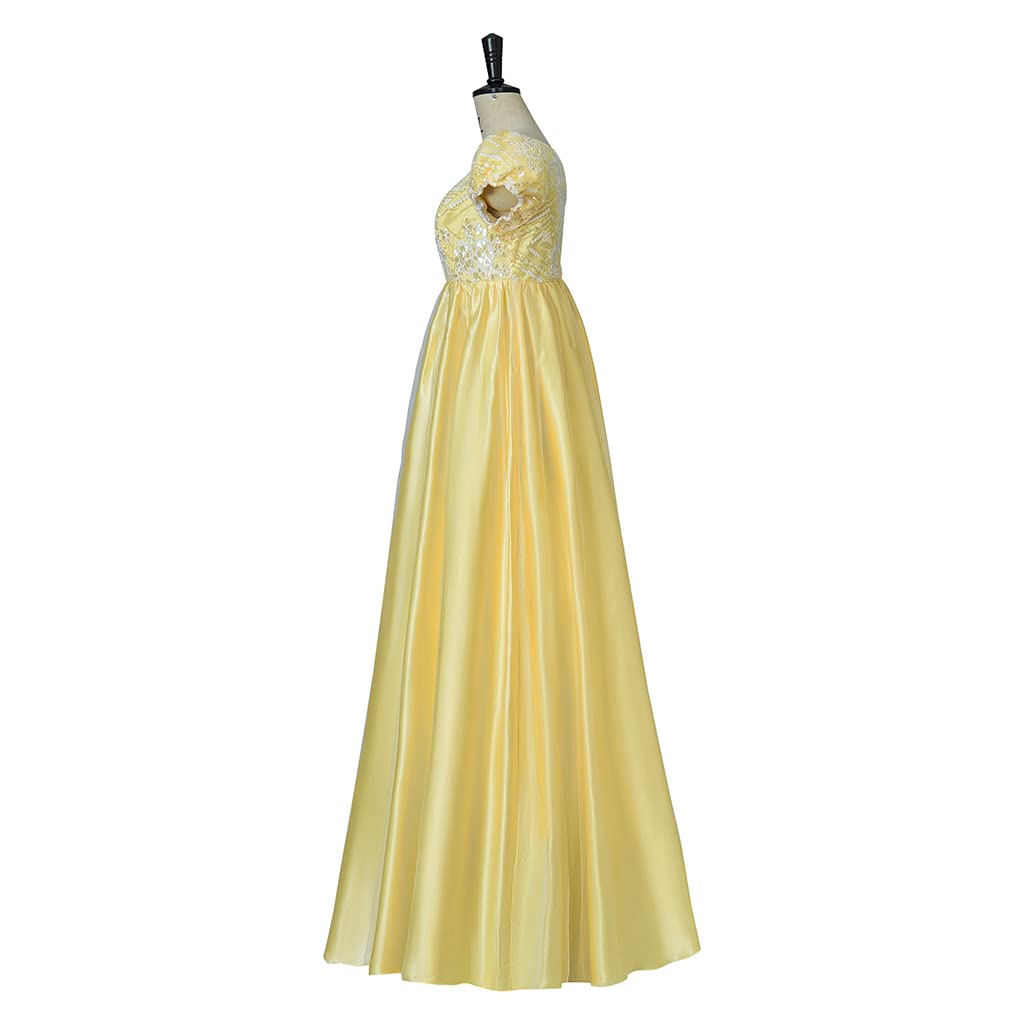 RocailleCos Penelope Featherington Bridgerton Cosplay Dress - Regency Era High Waist Ball Gown for Tea Parties, Costume Events & Historical Reenactments