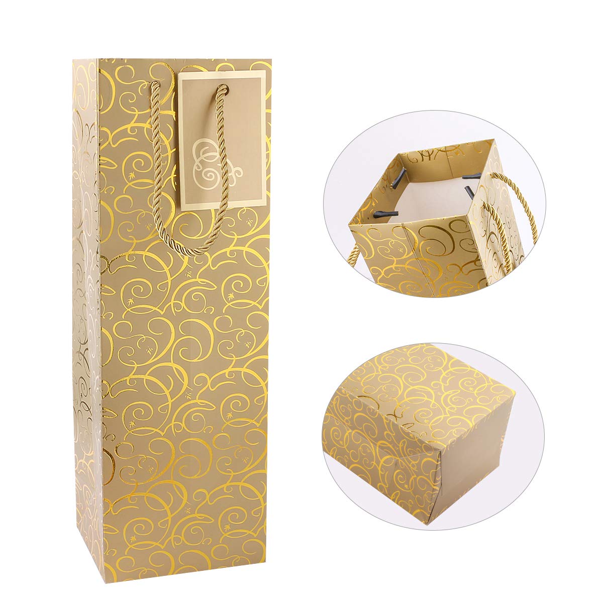 36 Pack Premium Wine Gift Bags - Elegant Gold Wine Bottle Bags for Gifting, Parties & Special Occasions | Perfect for Weddings, Holidays & Corporate Events