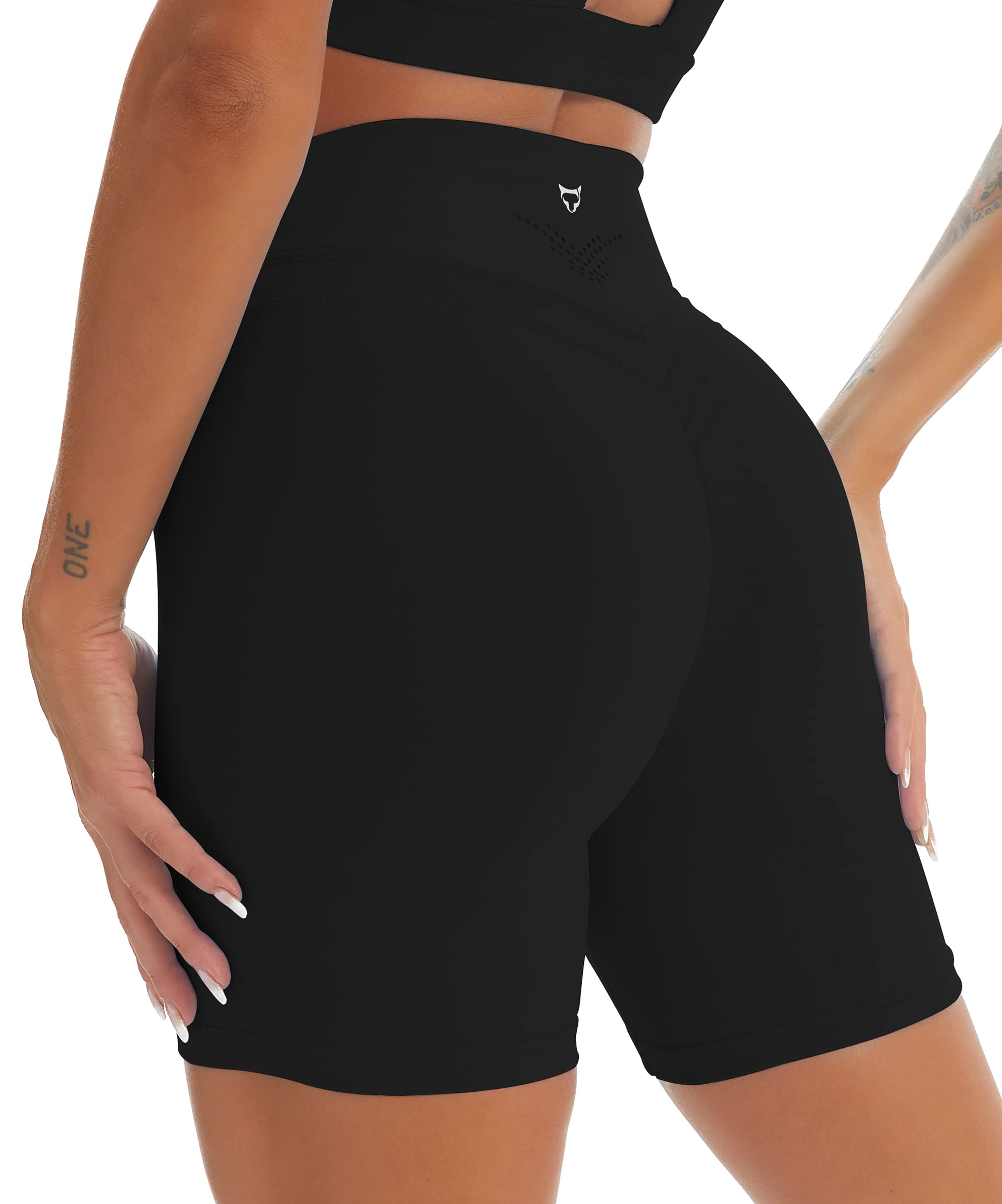 TomTiger High Waist Yoga Shorts for Women - Tummy Control Workout Biker Shorts with Butt Lifting Design - Perfect for Yoga, Gym, Running & Lounge Wear