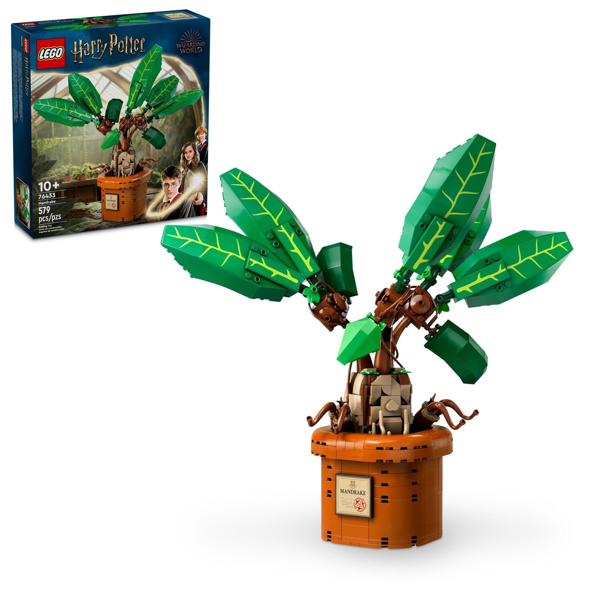 LEGO Harry Potter Mandrake Figure & Pot Plant Toy Set 76433 - Magical Creature Collectible for Kids, Perfect Gift for 10 Year Old Boys & Girls - Great for Room Décor, Harry Potter Themed Parties & Fantasy Play