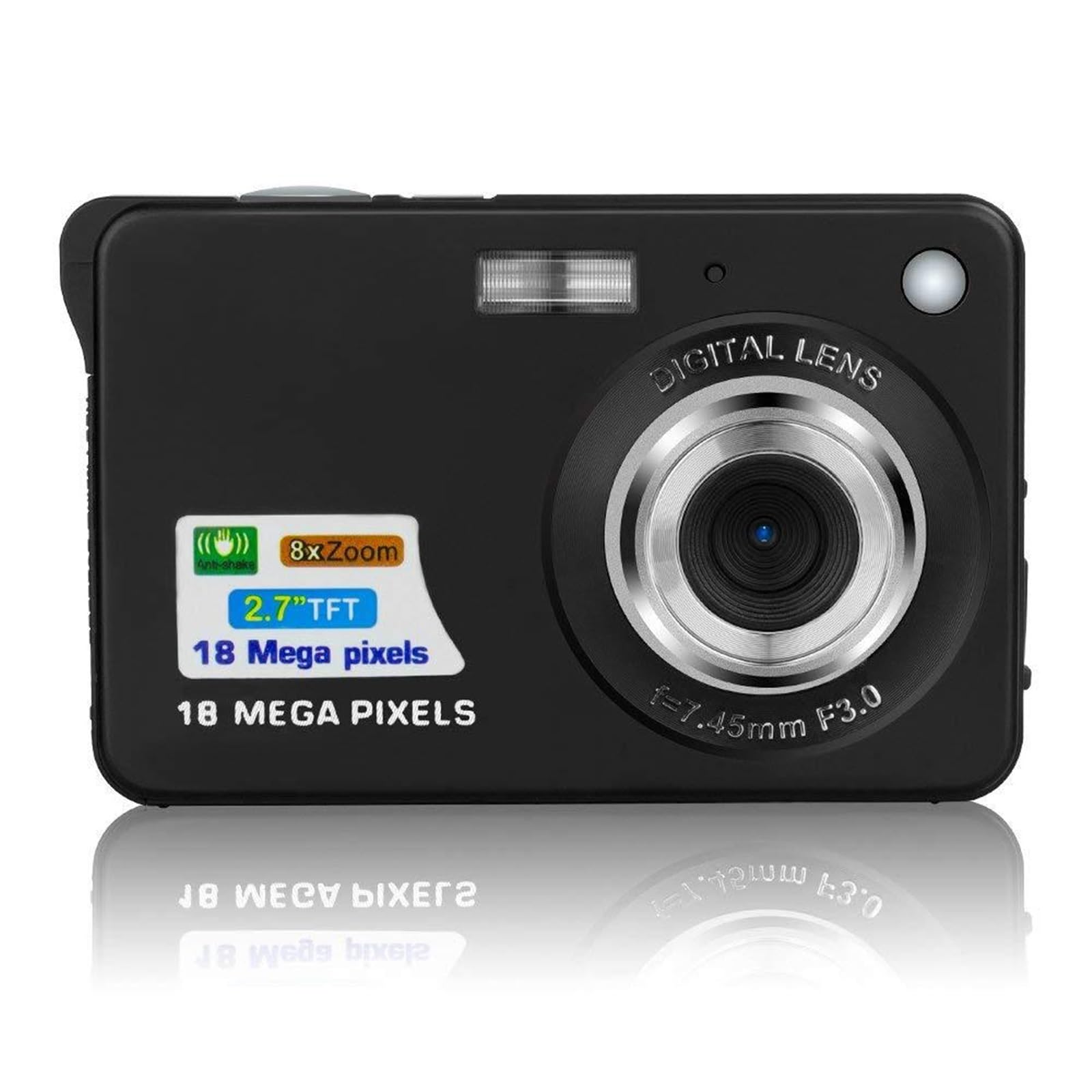 18MP MZZYG HD Digital Video Camera for Students - Selfie Camcorder with Card Reader (Black) - Perfect for Vlogging, Travel & School Projects
