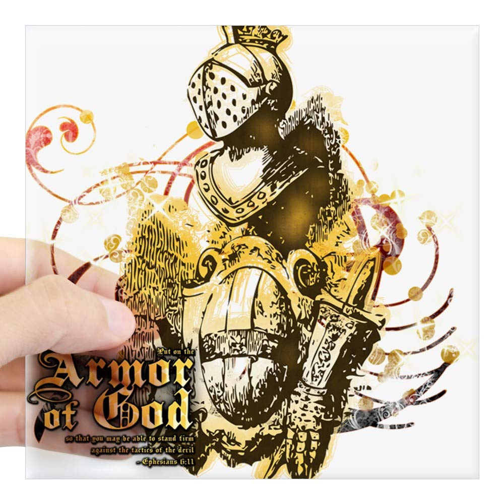 Armor of God Sticker - Square Bumper Car Decal for Vehicles, Laptops & Windows | Religious Christian Vinyl Sticker for Cars, Trucks, Bibles & Notebooks