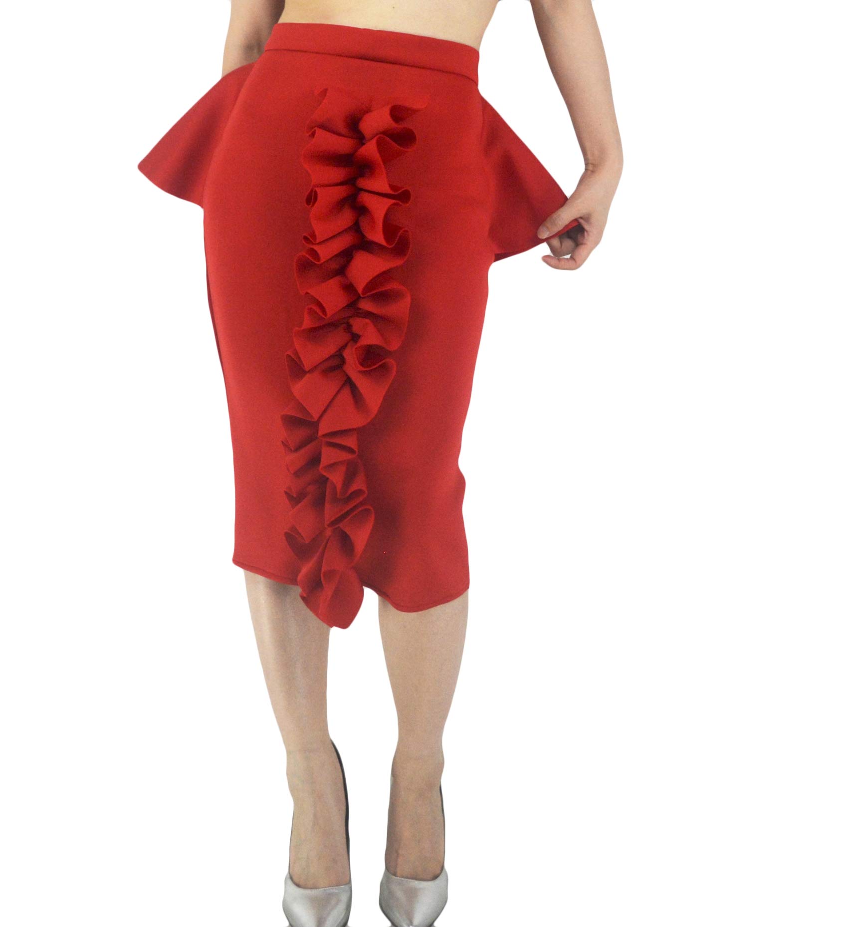 YSJERA Women's High Waist A-Line Pleated Vintage Swing Maxi Skirt - Solid Color Midi Skirt for Party, Wedding, Date Night & Casual Wear