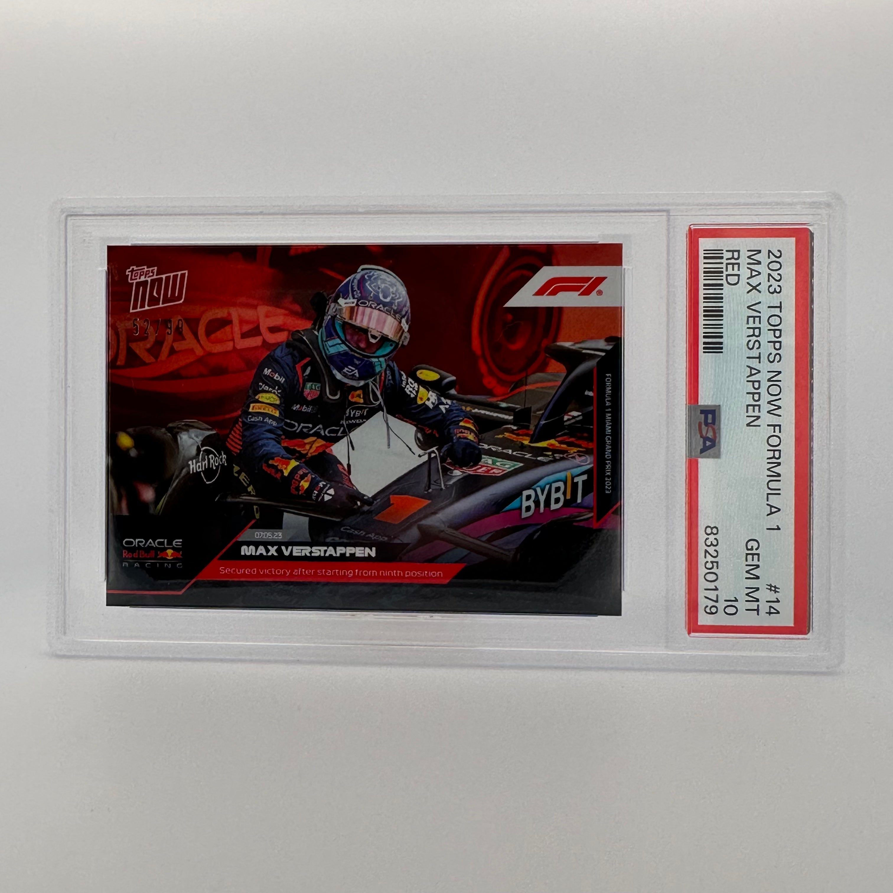 PSA 10 Graded Max Verstappen #14 Red Bull Racing 2021 Topps Chrome Formula 1 Card 52/99 - Rare Collectible for F1 Fans & Sports Memorabilia Enthusiasts