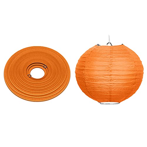 WIRESTER 5 Pack 14 Inch Orange Tissue Paper Lanterns - Wedding, Party, Birthday & Baby Shower Decorations - Perfect for Indoor/Outdoor Events & Home Decor
