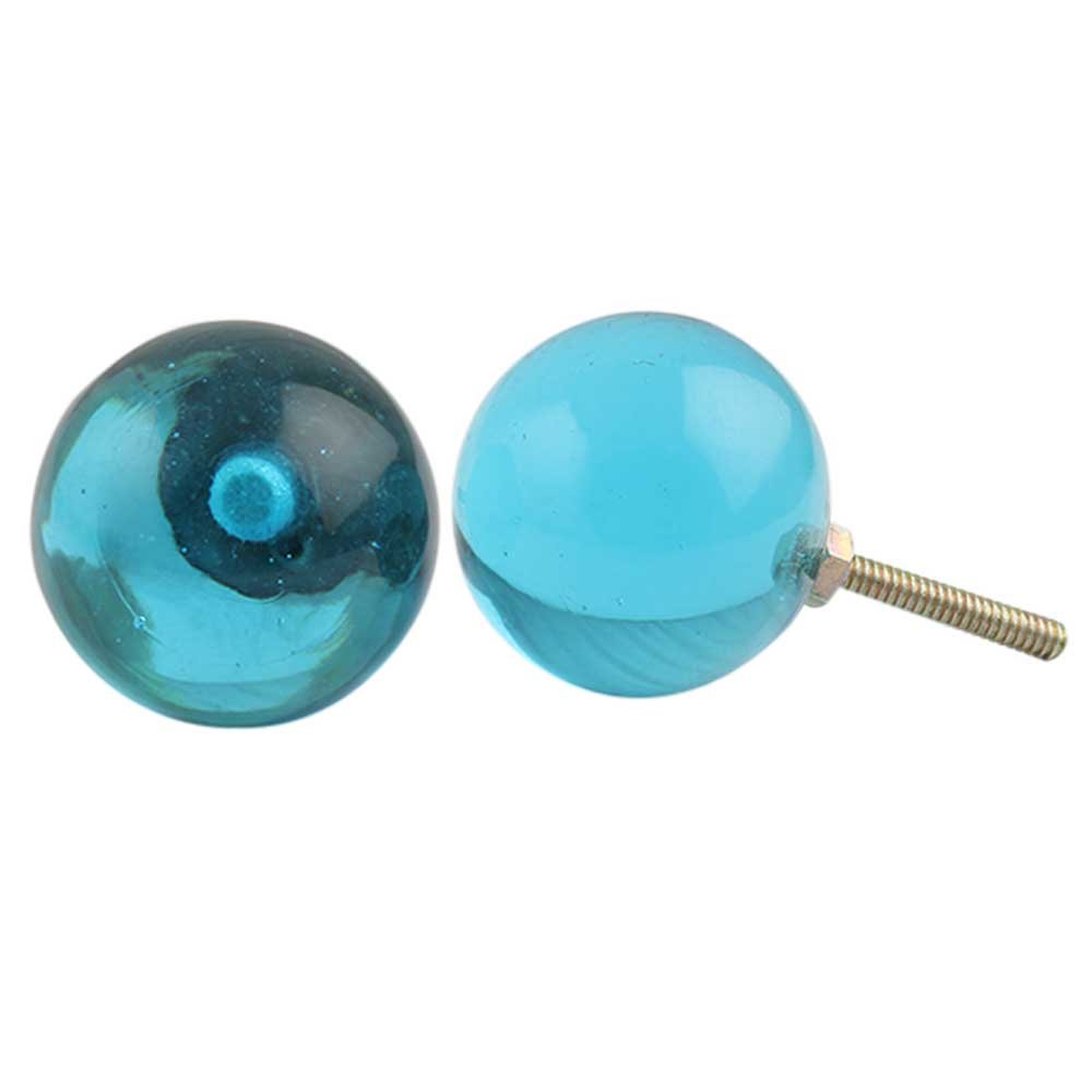 20-Piece Turquoise Glass Round Drawer Knobs - Premium Kitchen Cabinet Hardware & Dresser Pulls for Home Decor (Perfect for Modern Kitchens, Bathrooms & Furniture Upgrades)