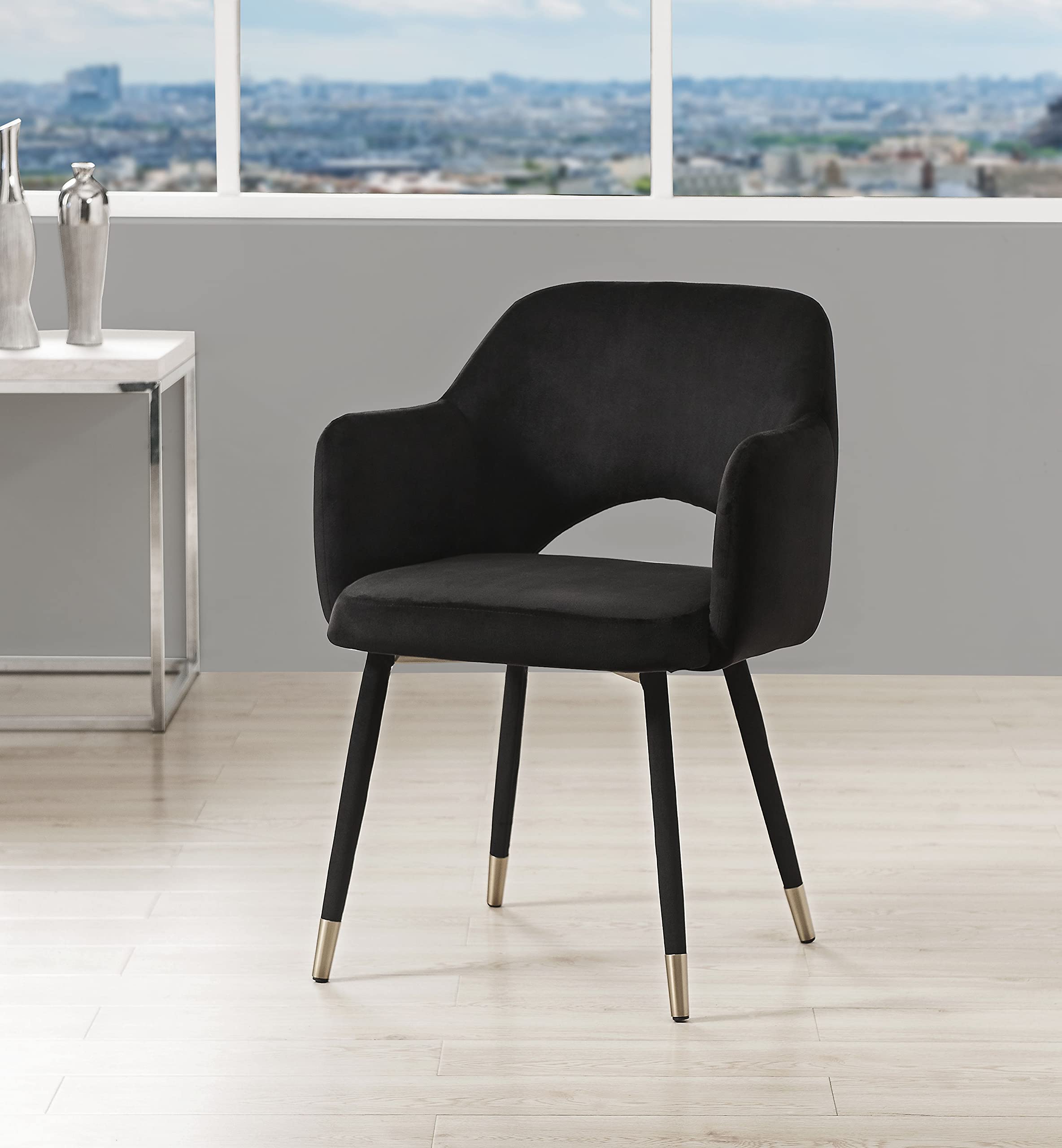 Luxury Velvet Accent Chair with Gold Legs - Modern Armchair for Living Room, Bedroom, Office - Comfortable Lounge Chair for Reading, Relaxing & Home Decor