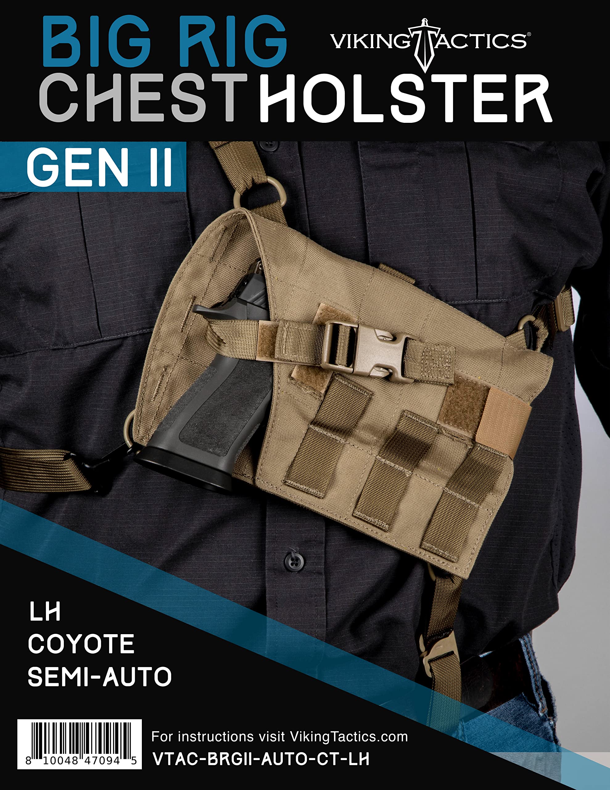 VTAC Big RIG GEN II Tactical Chest Rig - Molle Compatible Plate Carrier for Optics & Accessories - Perfect for Airsoft, Hunting & Outdoor Adventures