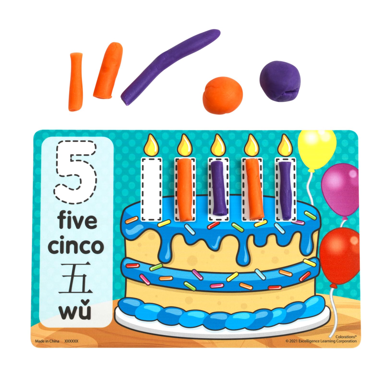 Colorations Counting Numbers 0-20 Modeling Mats - Fun Dough Mats for Kids to Learn Math | Perfect for Preschool & Kindergarten Classroom Activities
