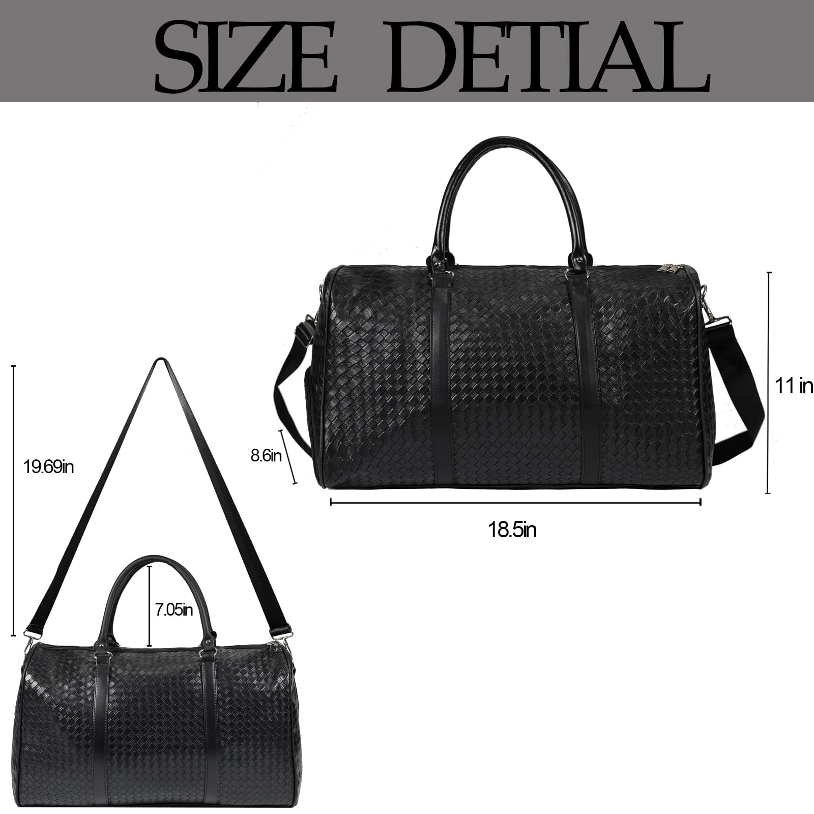 27L Foldable Waterproof Travel Duffle Bag for Women & Men - Gym, Hospital & Weekender Bag with Shoe Compartment & Toiletry Pouch (Black) - Perfect for Labor Delivery, Workouts & Weekend Getaways