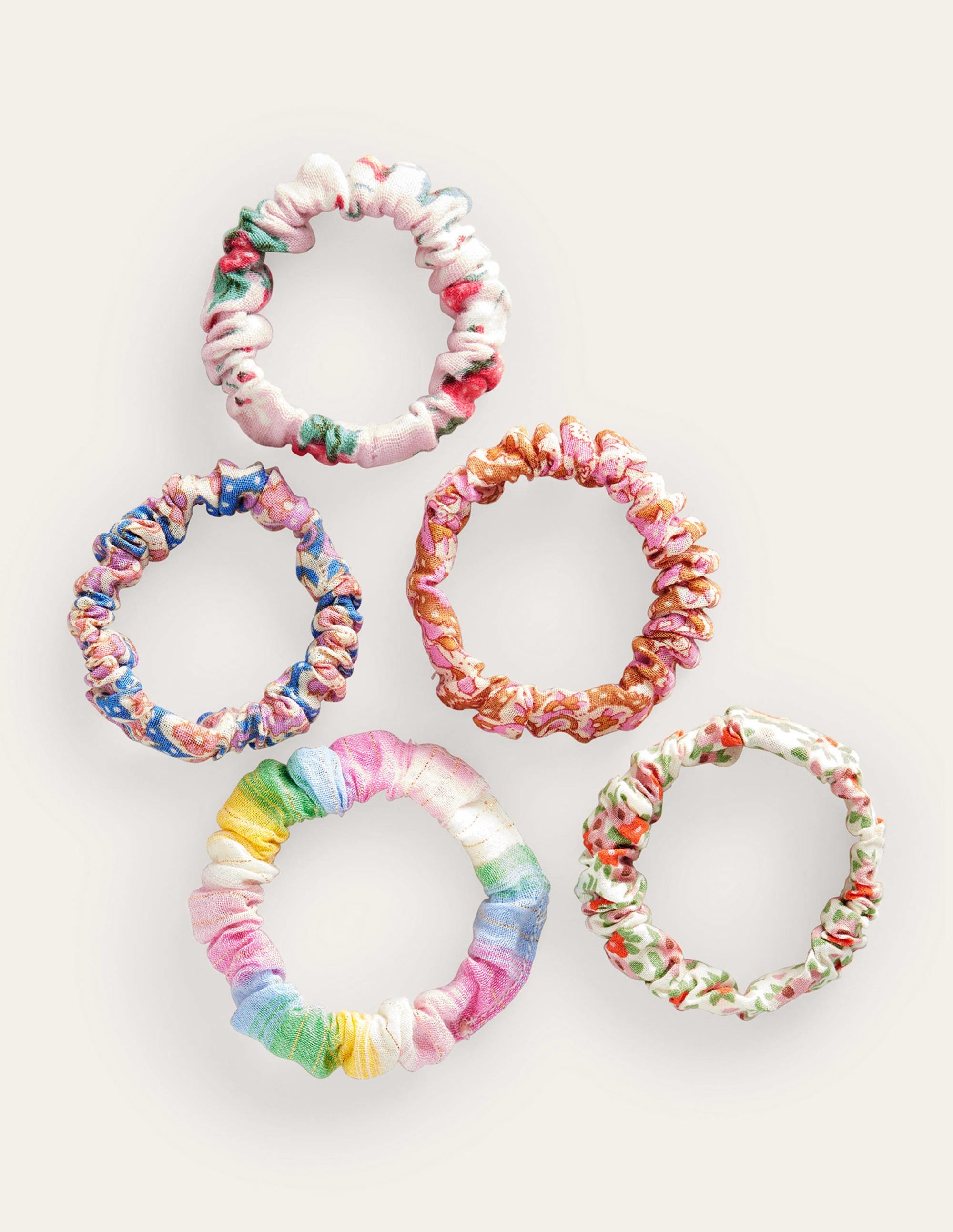 5 Pack Scrunchies Multi-Color Hair Ties for Women - Soft Elastic Hair Bands for Ponytails, Buns & Workouts - Perfect for Gym, Yoga & Everyday Use