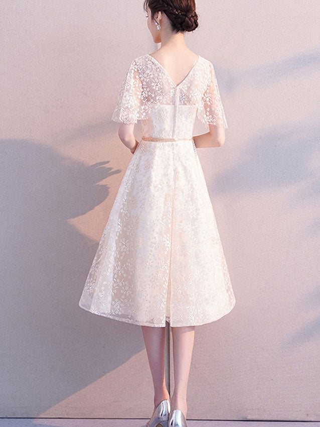 Elegant Floral Lace A-Line Bridesmaid Dress for Wedding, Formal Events & Special Occasions - Romantic & Feminine Style