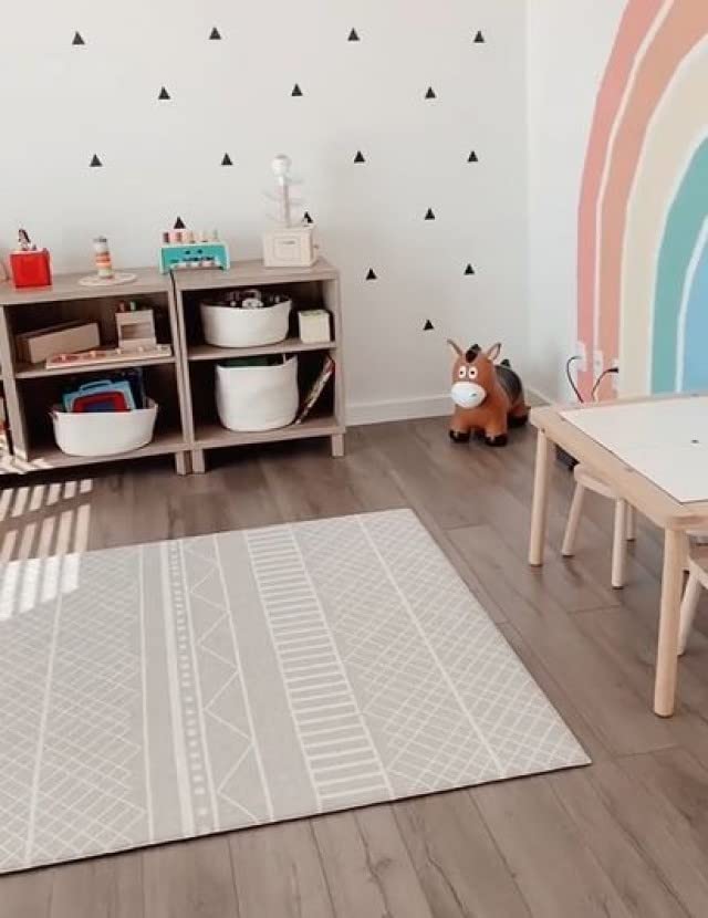 Ruggish Cali Play Rug 4.8x7 ft - Soft Reversible Baby Playmat with Interactive Map, Waterproof & Non-Slip Nursery Rug for Toddlers - Perfect for Playrooms, Daycares & Kids Bedrooms (Grey)