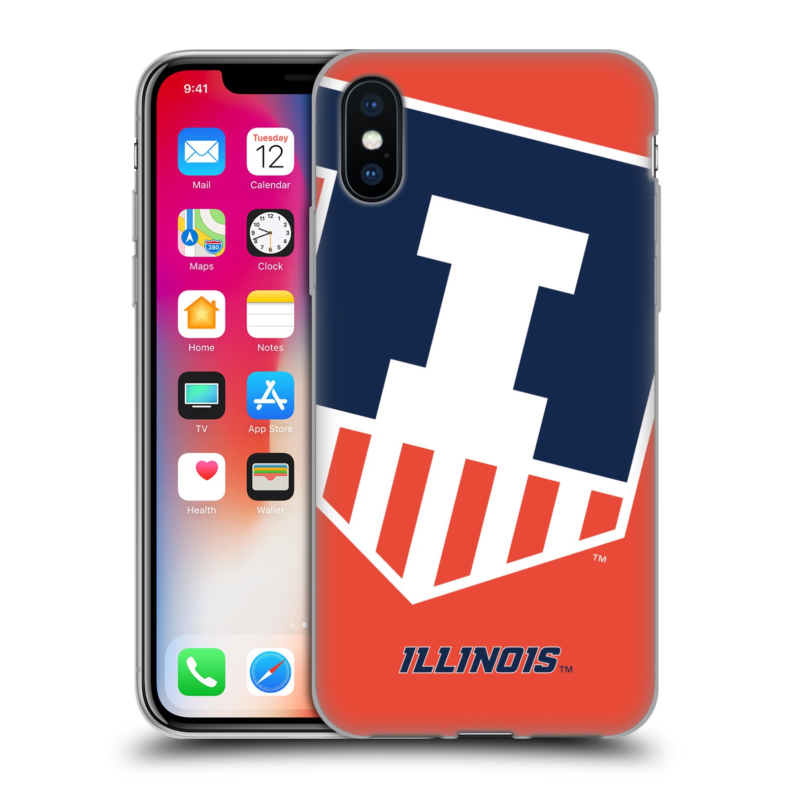 Officially Licensed University of Illinois iPhone X/Xs Case - Oversized Icon Soft Gel Cover for Apple iPhone X & Xs | Perfect for School Pride, Game Days & Alumni Gifts