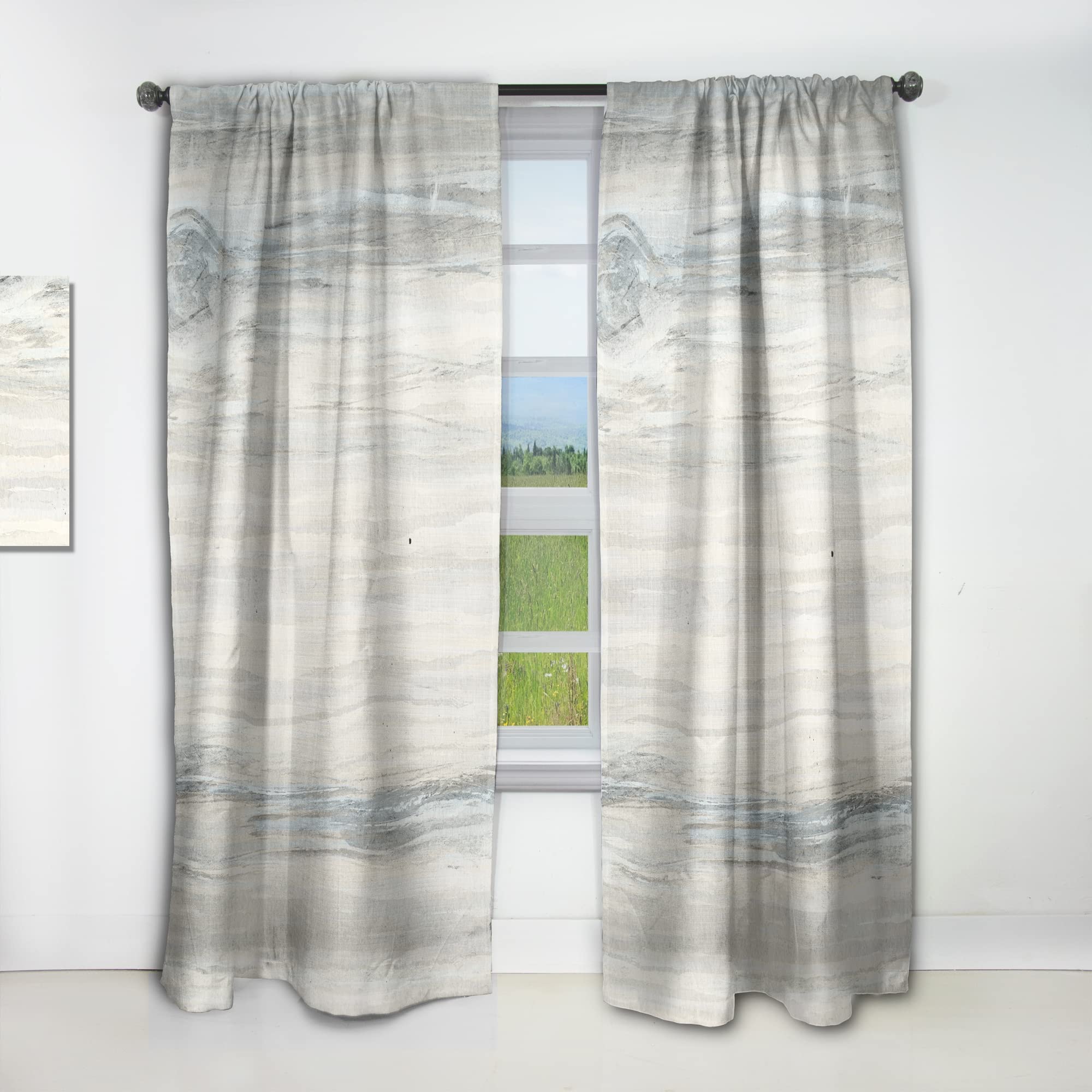 DesignQ Watercolor Colorfields III Thermal Insulated Curtain Panel - 52x84 Inches - Elegant Drapes for Bedroom & Living Room - Perfect for Energy Efficiency & Light Control
