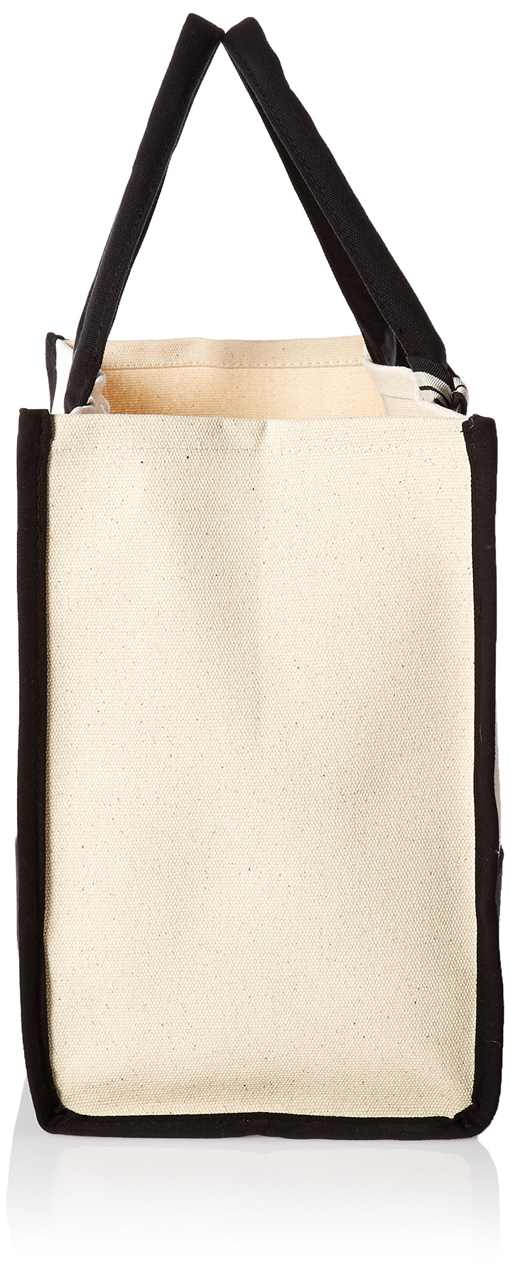 Mud Pie Cotton Canvas Tote Bag - Black & White Initial (17x19
