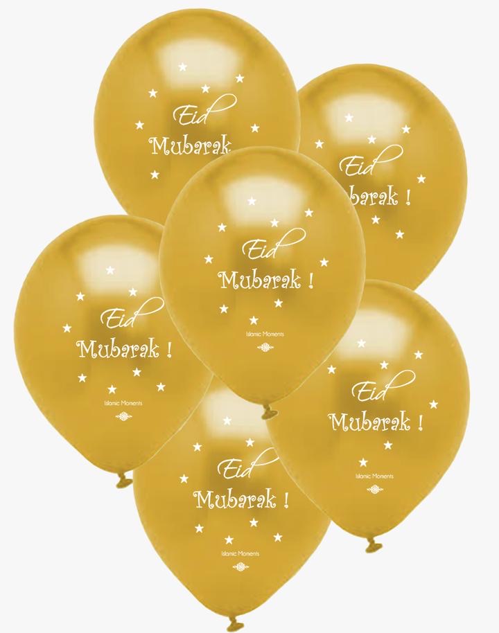 Eid Mubarak Gold Foil Balloons - Islamic Festival Decoration for Eid al-Fitr & Eid al-Adha Celebrations, Home & Party Decor