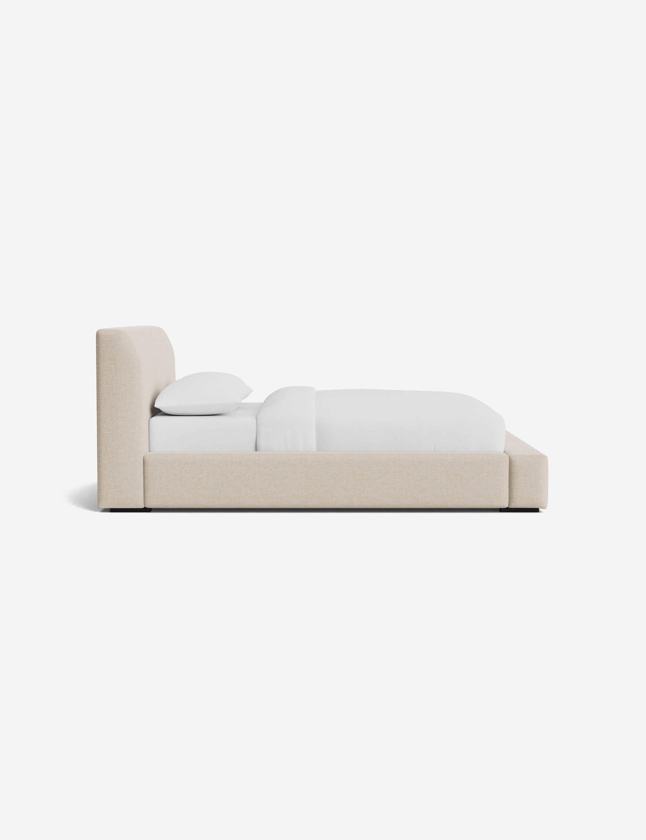 Stylish Clayton Platform Bed Frame - Queen Size, Modern Wooden Bed with Sturdy Slat Support - Perfect for Bedroom, Guest Room & Small Spaces