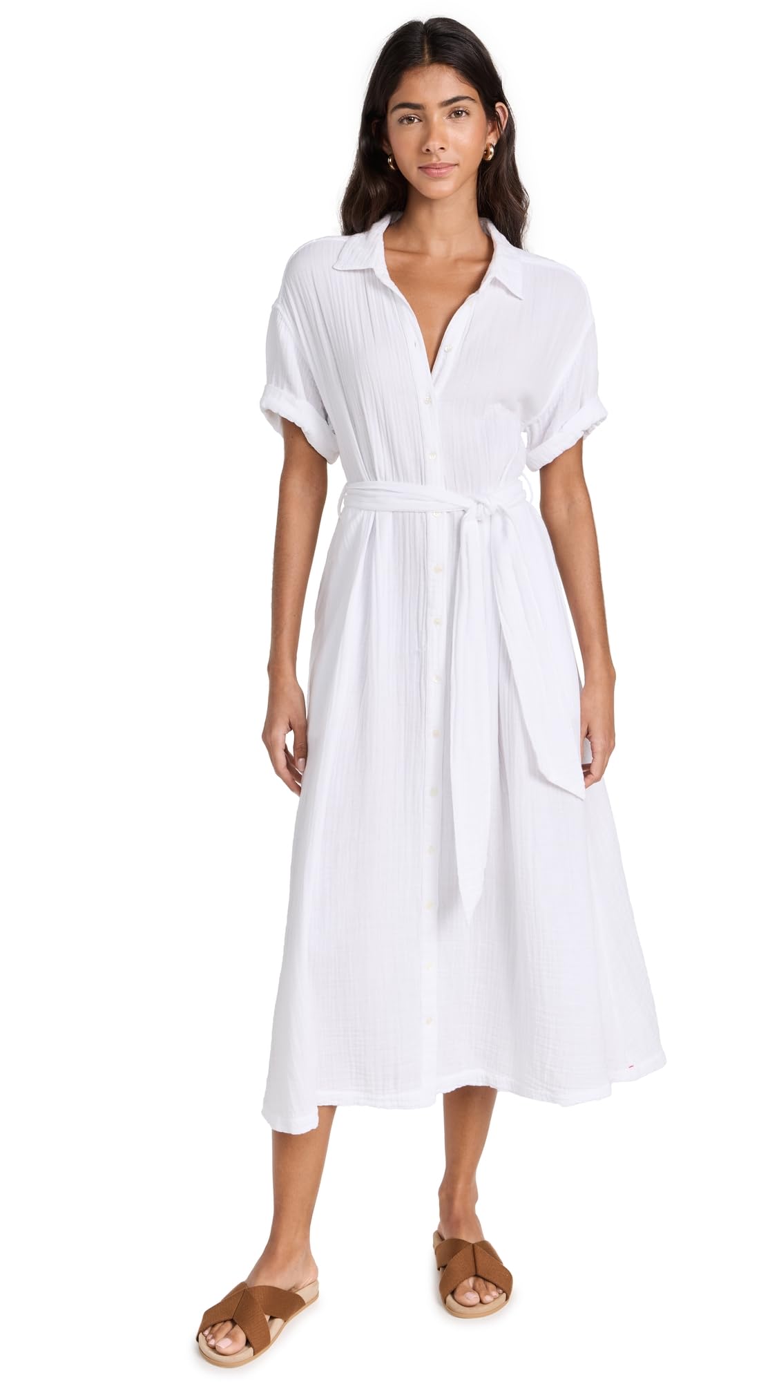 XIRENA Women's Caylin Dress - Flowy Summer Midi Dress with Short Sleeves, Casual & Elegant for Beach, Party, and Daily Wear