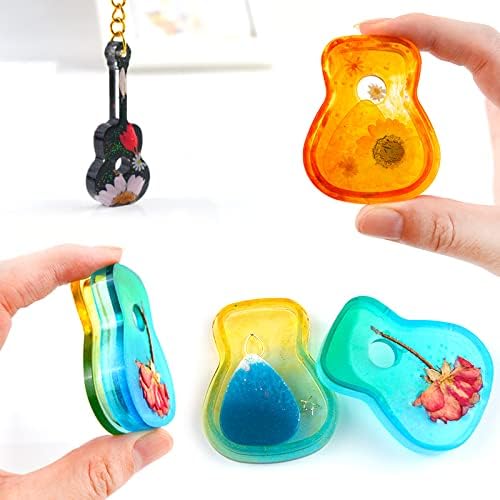 Premium Guitar Pick Resin Mold Set - Silicone Triangle Plectrum Molds for DIY Musical Accessories & Keychains - Perfect for Crafting Custom Guitar Picks, Jewelry, and Unique Gifts for Musicians