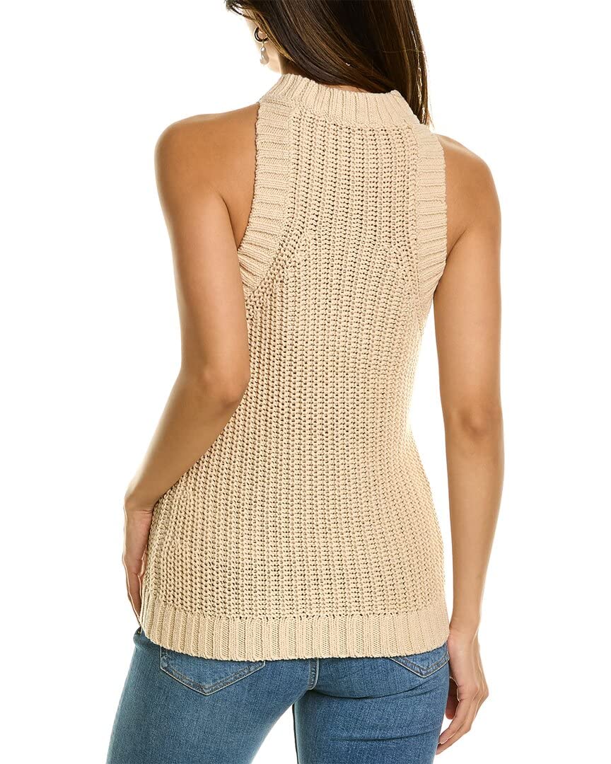 Trina Turk Women's Cable Knit Sweater Tank Top - Soft Cotton Blend Pullover for Layering & Casual Outfits | Perfect for Office Wear, Date Nights & Fall Fashion