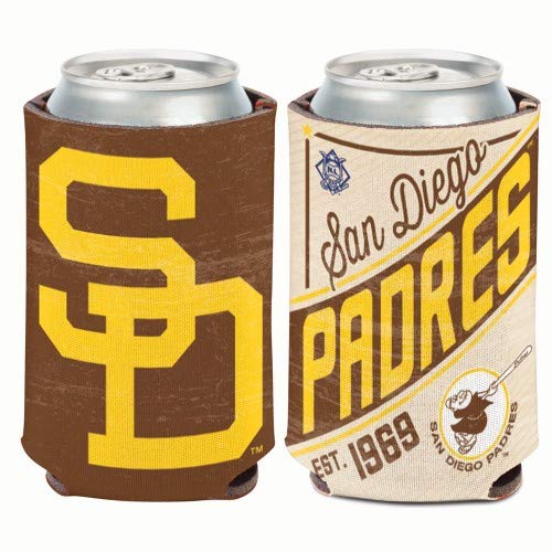 WinCraft San Diego Padres Vintage Design Insulated Can Cooler - Keep Drinks Cold at Baseball Games, BBQs & Tailgating Parties