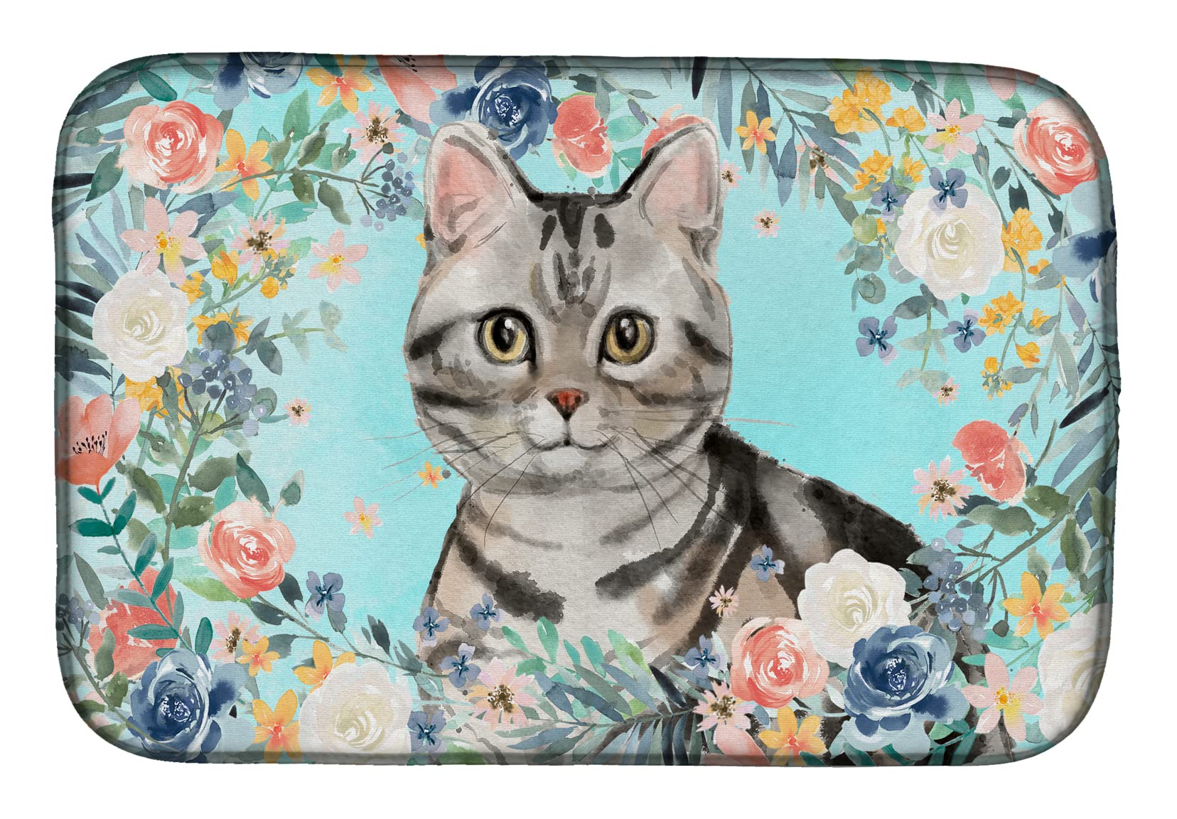 American Shorthair Dish Drying Mat - Absorbent Kitchen Counter Pad (14x21