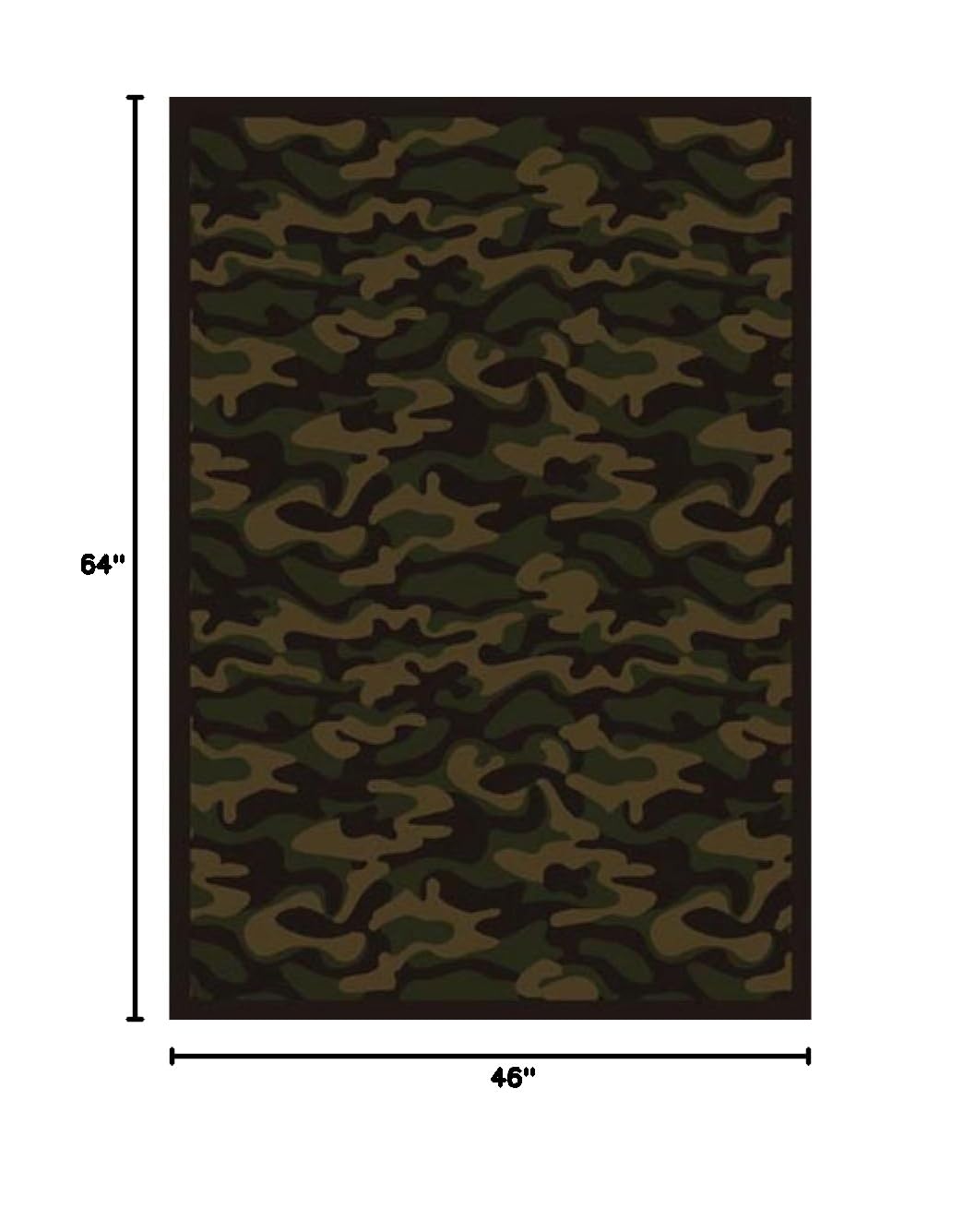 Joy Carpets Kaleidoscope Funky Camo Whimsical Area Rugs - Dark Army Green Kids Room & Playroom Rug - Soft Non-Slip Floor Mat for Bedroom, Nursery, Dorm Decor