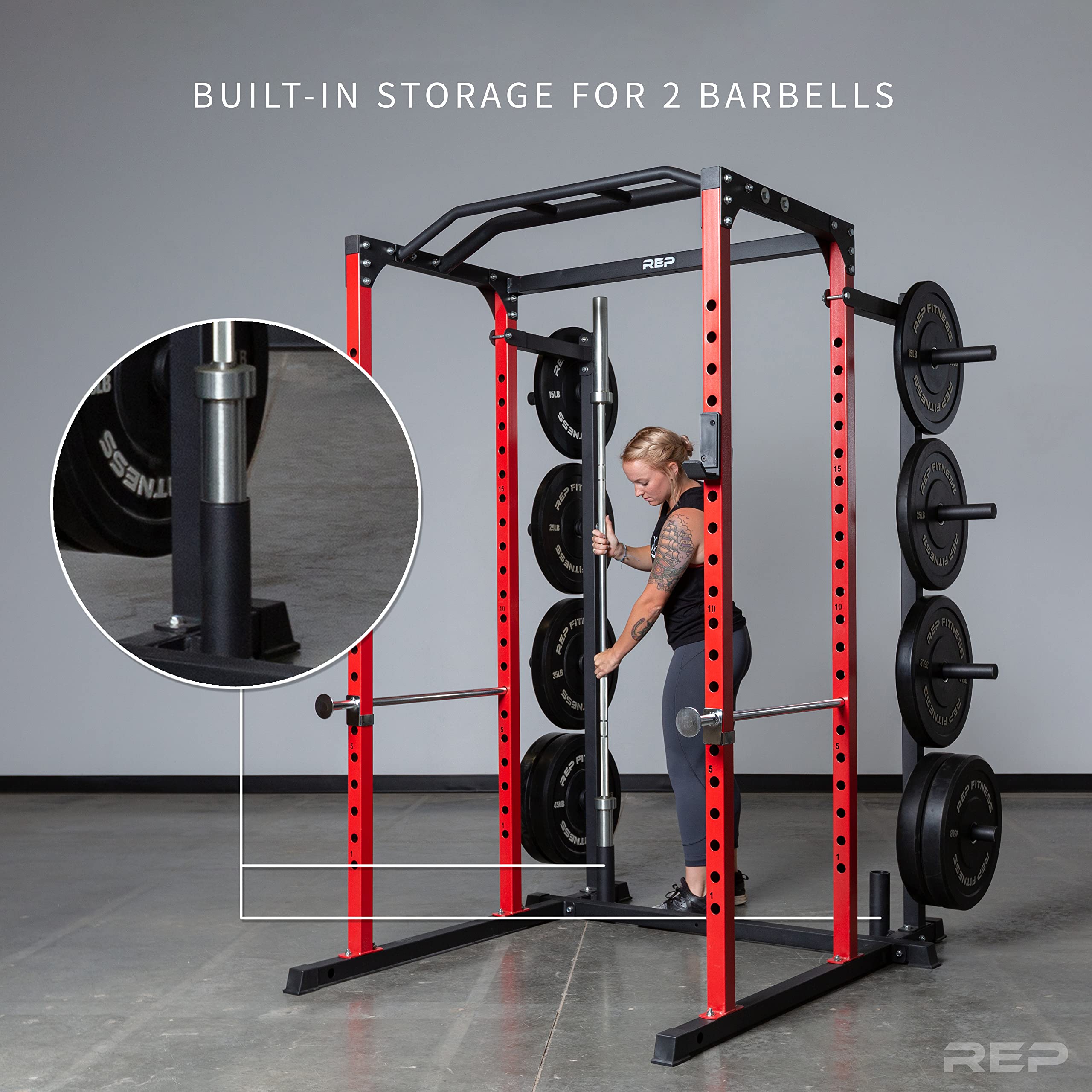 REP Fitness PR-1100 Power Rack - Heavy Duty 700 lbs Weight Capacity Squat Cage for Home Gym Strength Training - Perfect for Deadlifts, Bench Press & CrossFit Workouts