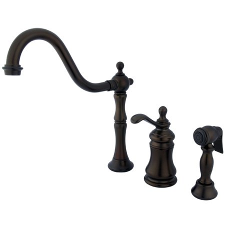 High-Quality Widespread Kitchen Faucet with Brass Sprayer - Oil Rubbed Bronze Finish for Modern Homes | Perfect for Sinks, Dishwashing & Food Prep