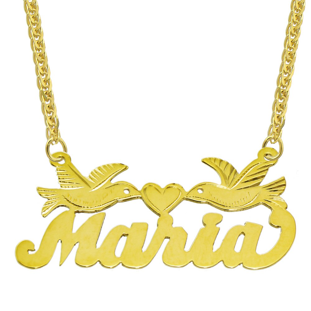 14K Yellow Gold Personalized Name Plate Necklace - Custom Engraved Jewelry for Women - Perfect Gift for Birthday, Anniversary & Valentine's Day