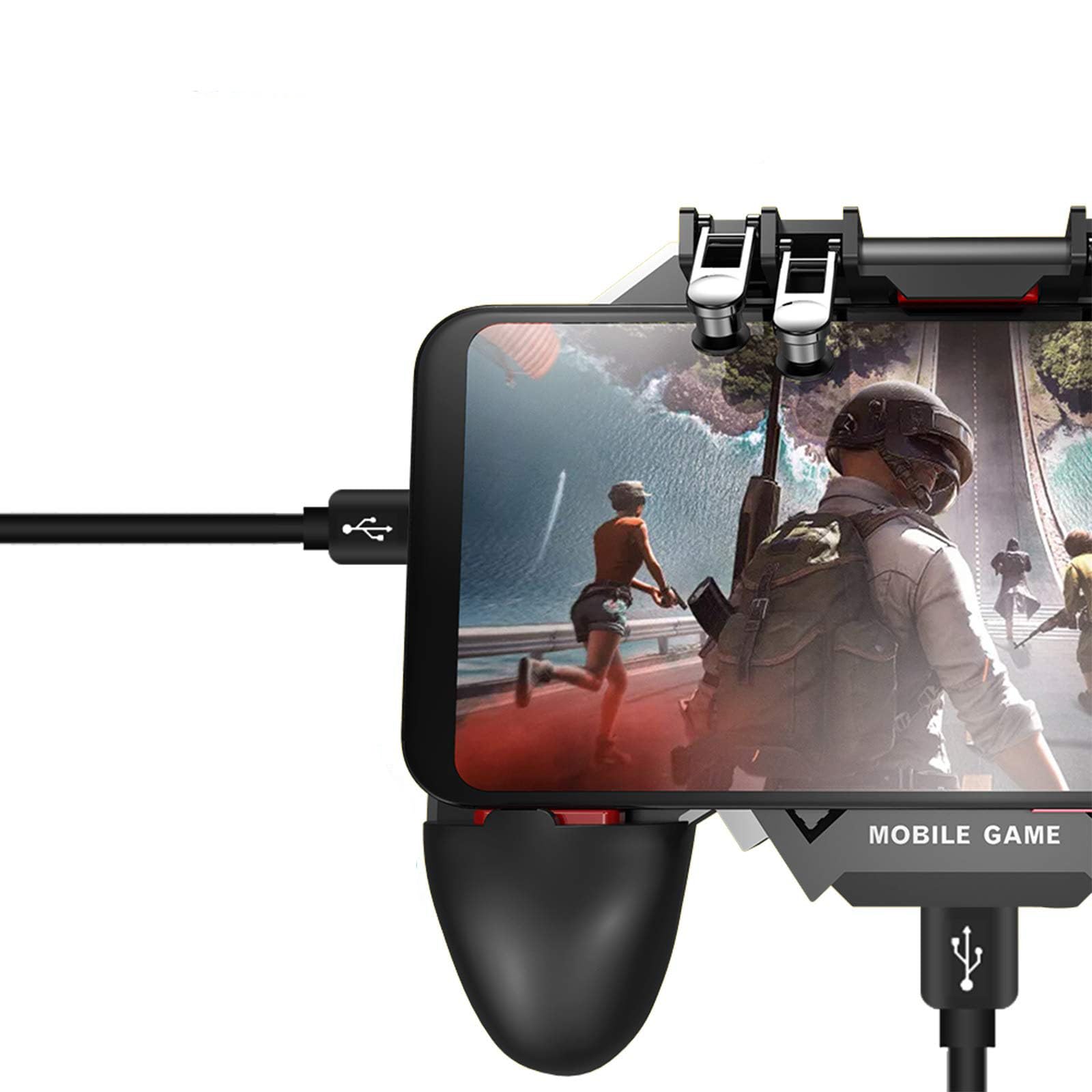 Upgraded 6-Finger Mobile Game Controller for Android & iOS - Sensitive Triggers for Shooter Games Like Knives Out, PUBG & Call of Duty Mobile | Perfect for Competitive Gaming & Esports Tournaments