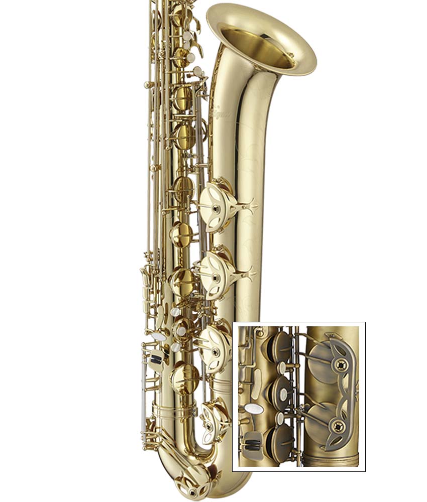 Professional Eb Baritone Saxophone Antique Finish - Antigua Winds PowerBell BS4240 for Jazz, Concert & Studio Performance