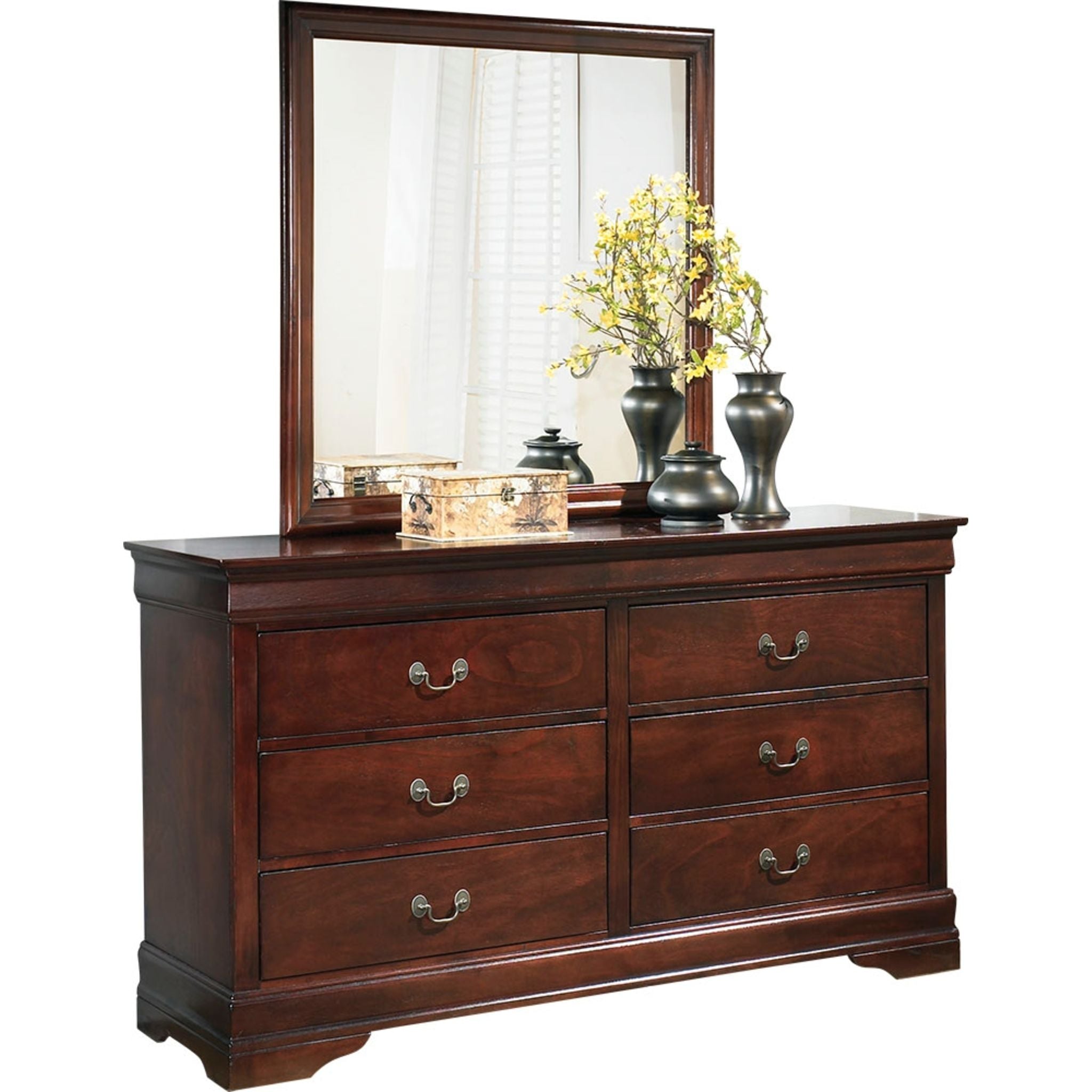 Alisdair 5-Piece Queen Sleigh Bedroom Set in Dark Brown - Complete Bed Frame, Nightstands & Dresser for Elegant Master Bedroom Decor
