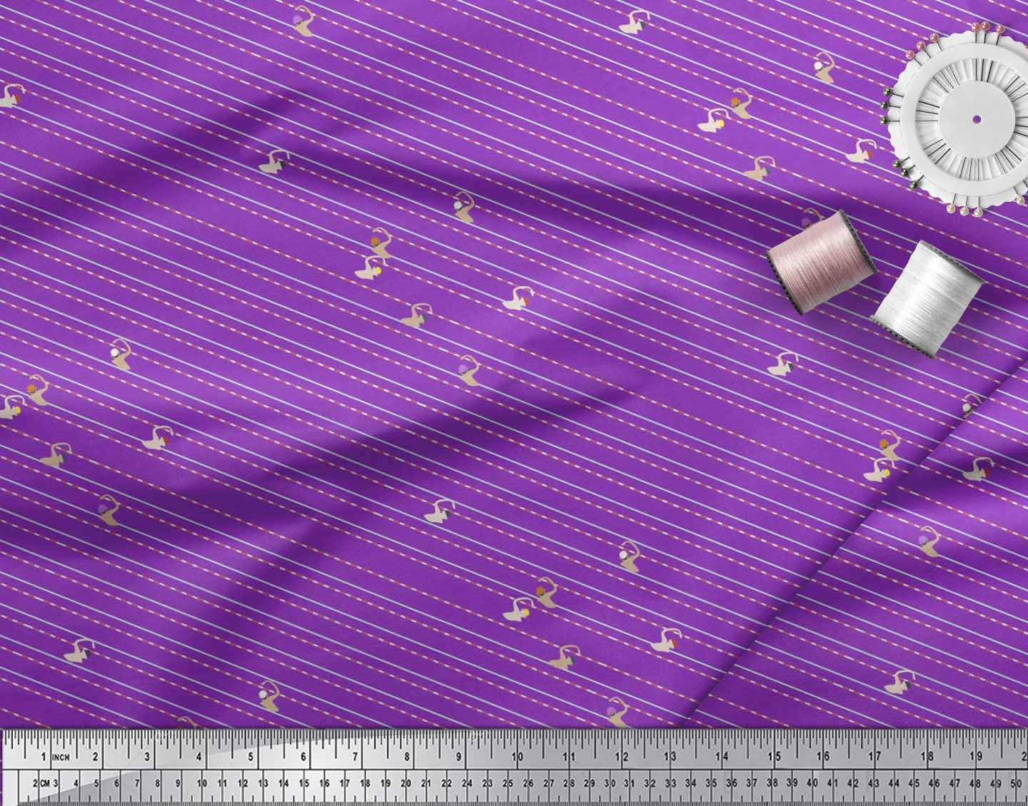 Soimoi Velvet Purple Fabric by The Yard - 58 Inch Wide Soft Stretchy Material for Swimwear, Sportswear & Poolside Decor - Perfect for Swimsuits, Dresses & Home Decor Projects
