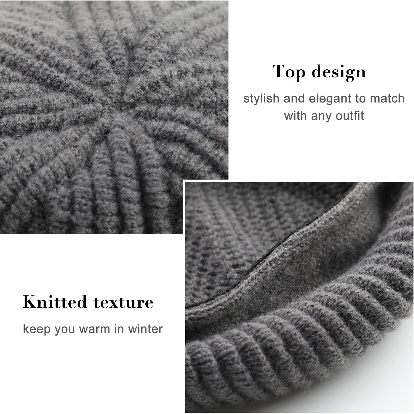 Wantonfy Women's French Beret Hat - Winter Warm Knitted Wool Beanie for Girls & Women | Perfect for Cold Weather, Fashion Outfits & Holiday Gifts