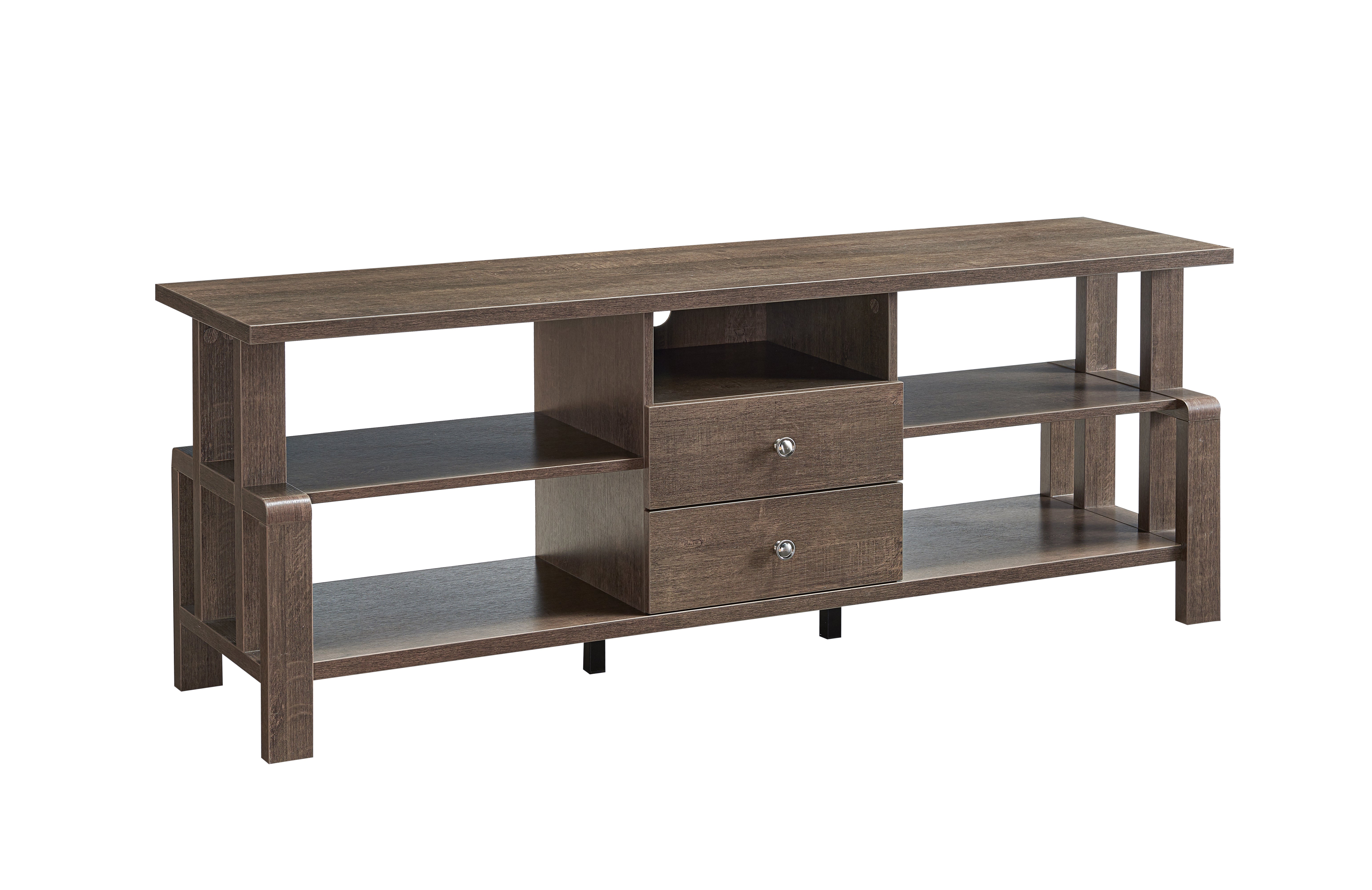 60 Inch TV Stand with Storage - Solid Walnut & Oak Wood Entertainment Center for Living Room, Bedroom, Home Theater