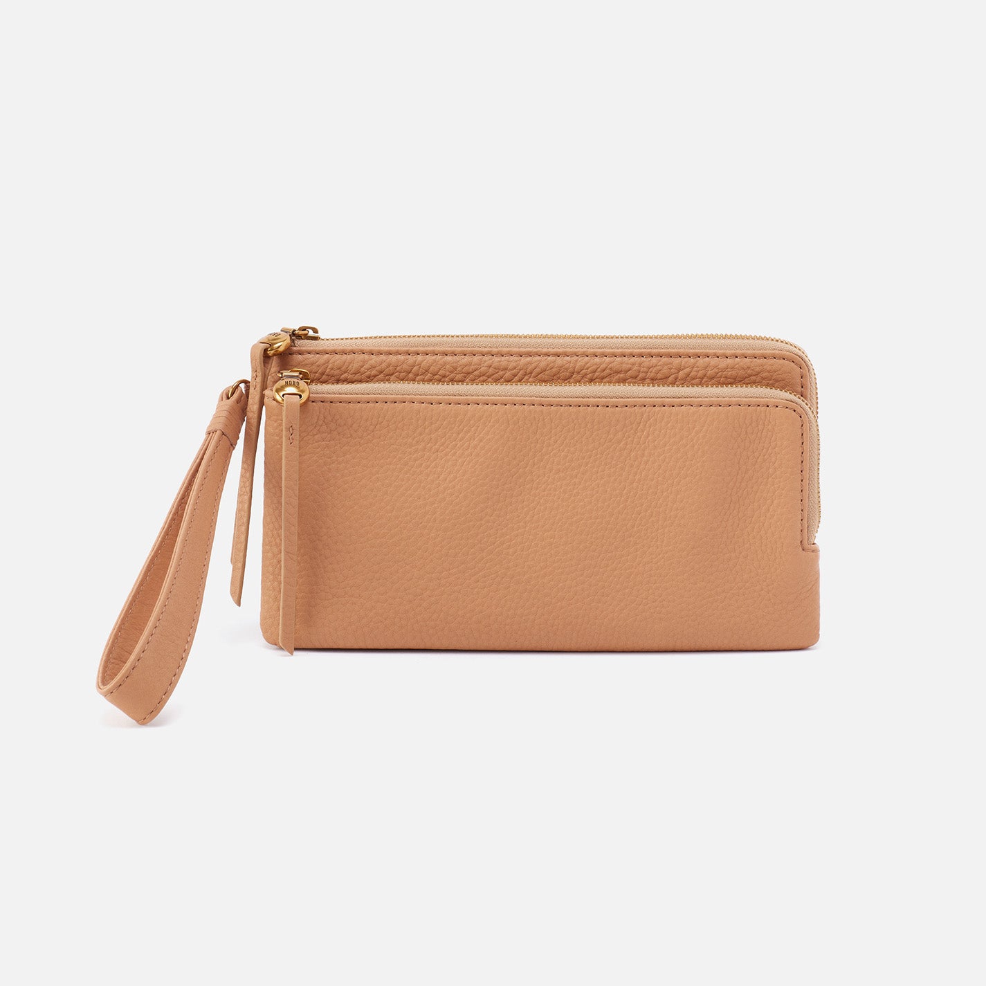 Premium Pebbled Leather Dayton Wristlet Wallet - Sandstorm Color | Stylish & Compact Wristlet for Women | Perfect for Everyday Use, Travel & Night Out