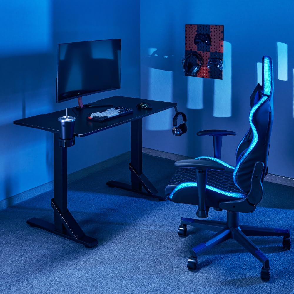 OPLITE Balistic MK 1 Gaming Desk - 44 x 24 Inches Ergonomic Computer Desk for PC & Console Gamers - Perfect for Streaming, Esports & Home Office Setup
