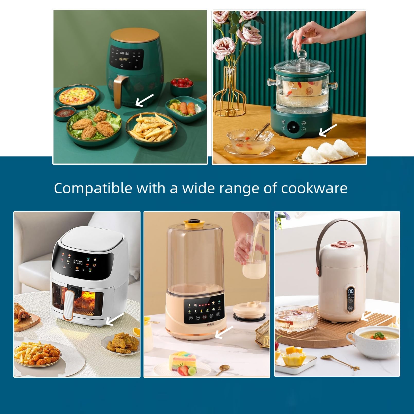 Replaceable Rubber Feet for Slow Cooker - 8 Pack Non-Slip Protective Pads to Prevent Scratches & Marks | Compatible with Most Slow Cooker Models | Ideal for Kitchen Countertops & Dining Tables