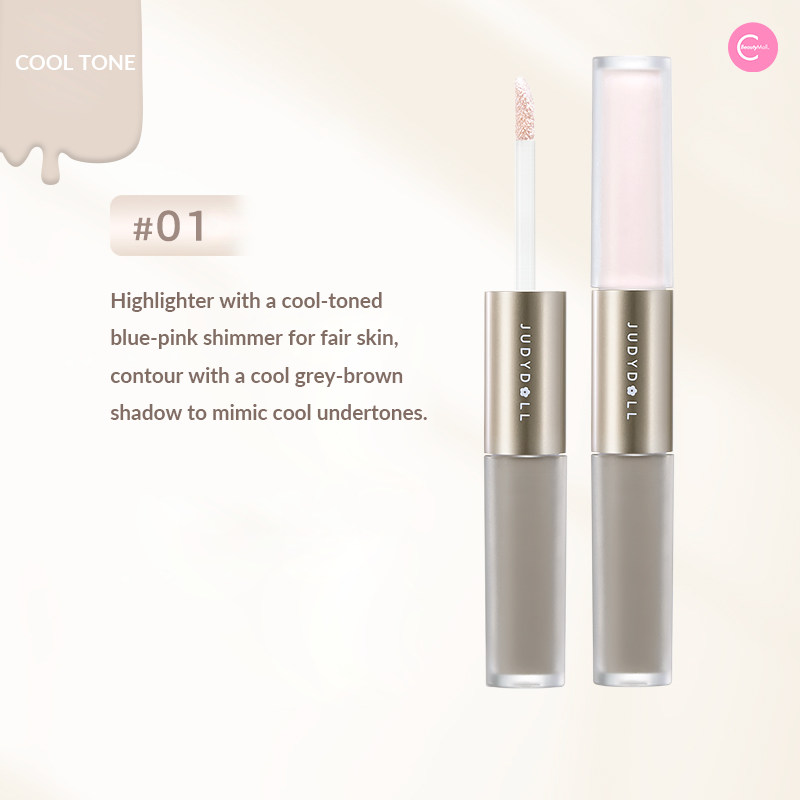 Judydoll Dual Ended Liquid Highlighter & Contour Stick - Creamy Makeup Highlighter & Contouring Stick for Face, Cheeks & Nose - Perfect for Everyday Makeup & Professional Contouring