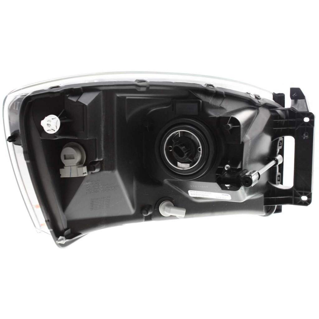 2006 Dodge Ram 3500 Headlight Assembly Pair - Driver & Passenger Side with Black Bezel | CAPA Certified Replacement (CH2518115, CH2519115) | Fits Models 55372815AB, 55372814AB | Perfect for Night Driving & Off-Road Pickup Truck Upgrades