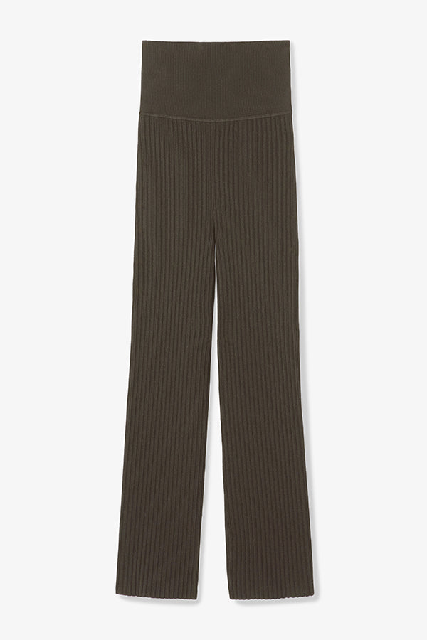 Finley Stretch Pants for Women - Ribbed Knit Joggers in Ash Gray | Comfortable Lounge Pants for Yoga, Home & Casual Wear