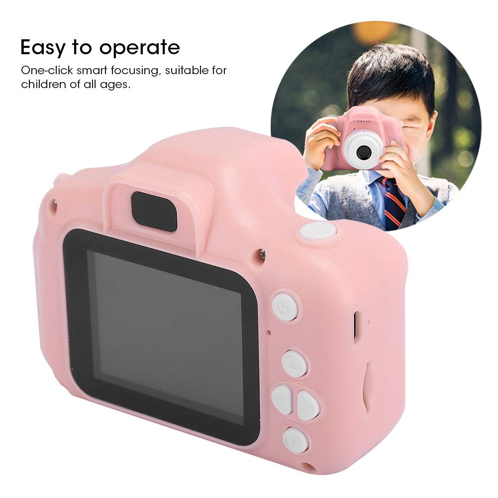 Kids Digital Camera - 070 Portable Cartoon Camera for Children, Easy to Use Mini Photography & Video Camera with Simple Operation (Pink) - Perfect for Birthday Gifts, Travel, Outdoor Adventures & Early Learning