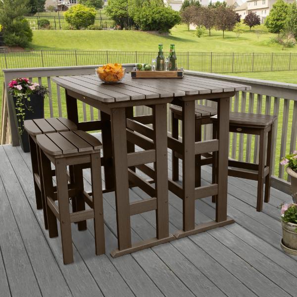 Lehigh 6-Piece Bar Height Balcony Patio Set - Outdoor Dining & Entertaining Furniture for Small Spaces
