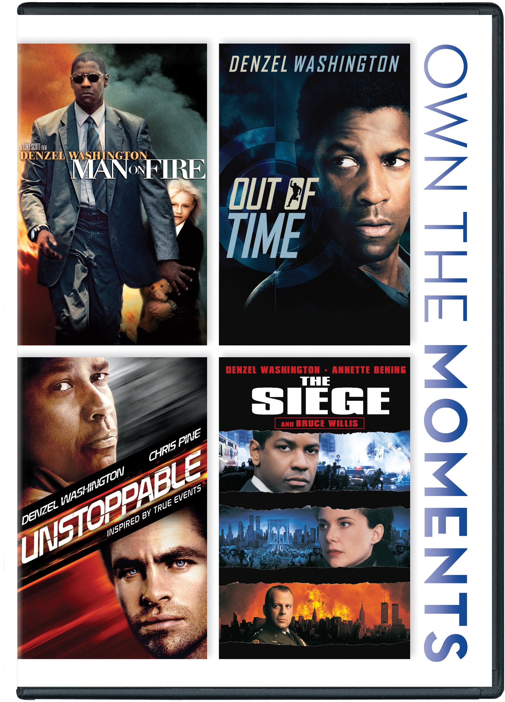 Man on Fire, Out of Time, Unstoppable - Action Movie Collection DVD | Perfect for Movie Nights, Gifts & Action Film Lovers