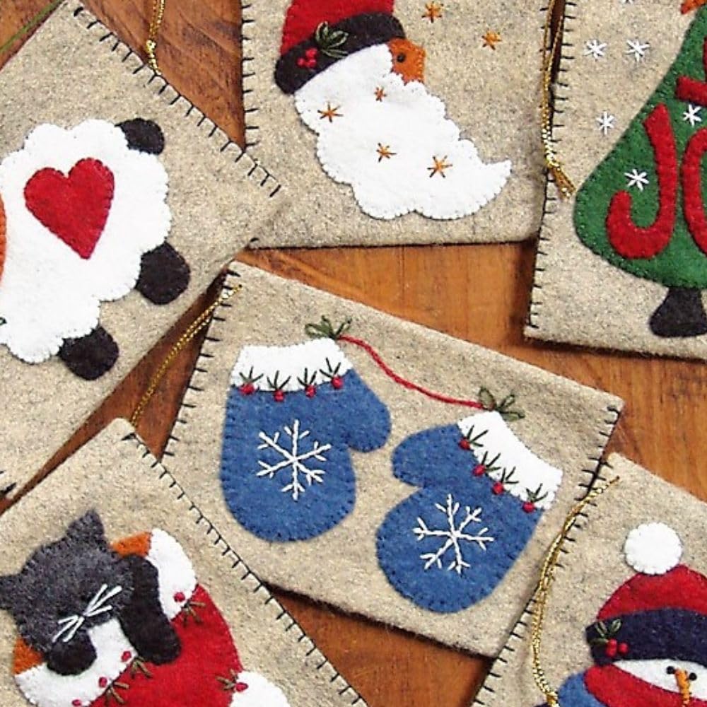 DIY Christmas Ornament Gift Bags Kit by Rachel's of Greenfield - Handmade Holiday Decorations for Adults, Festive Gift Card Holders - Perfect for Christmas Tree Decorating, Holiday Parties & Thoughtful Gifting