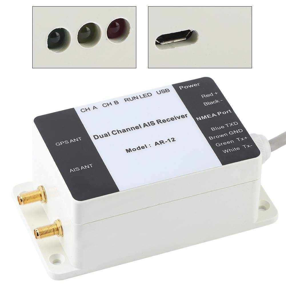 Dual Channel AIS Receiver with GPS USB - NMEA 0183 Marine Navigator for Yachts & Steamships | Qiilu AIS Receiver for Boat Tracking & Collision Avoidance | Perfect for Marine Navigation, Fishing & Sailing Adventures