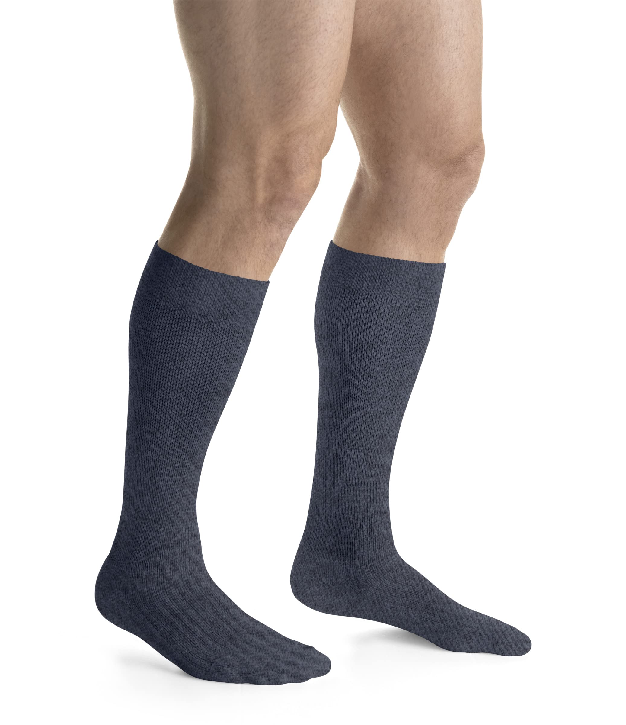 JOBST ActiveWear 20-30mmHg Compression Socks for Women & Men - Knee High Support Socks, Closed Toe, Denim Blue, Large - Ideal for Running, Travel & Varicose Vein Relief